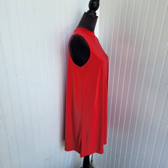 Nick & Nash Red Sleeveless Knee Length Dress Women’s Stretch High Neck Sz L - Picture 4 of 10
